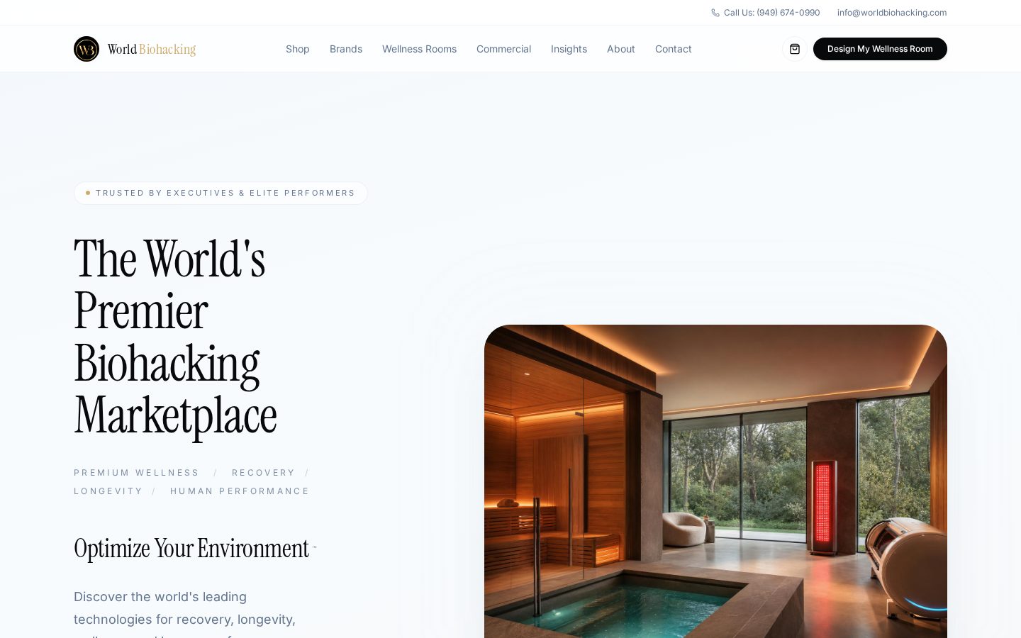 World Biohacking website, desktop view